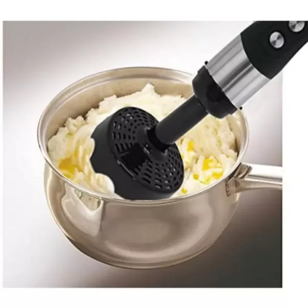 Ovente 6-Speed Hand Blender Potato Masher Attachment, Black