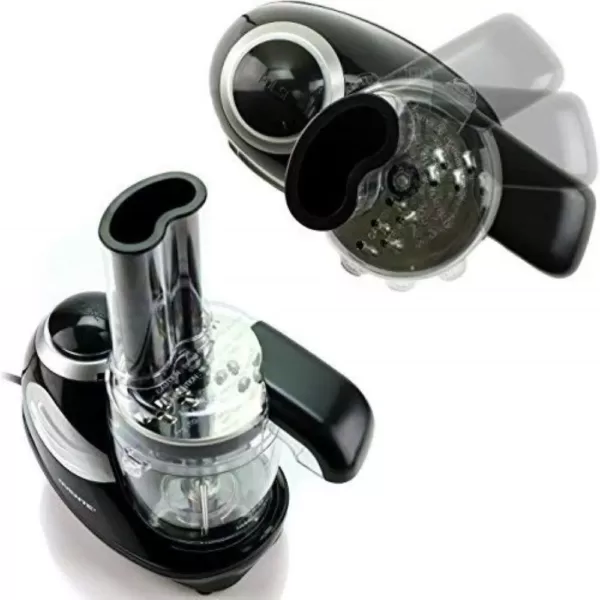 Ovente 1.5-Cup Single Speed Black Mini Food Processor Chopping Blade, Mixer, Shredding/Slicing Disc