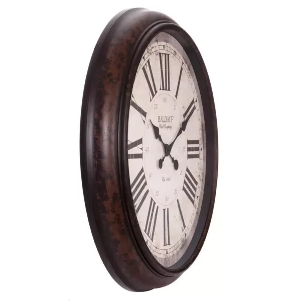 Pinnacle Baldaud Roman Numeral Antique Bronze Wall Clock