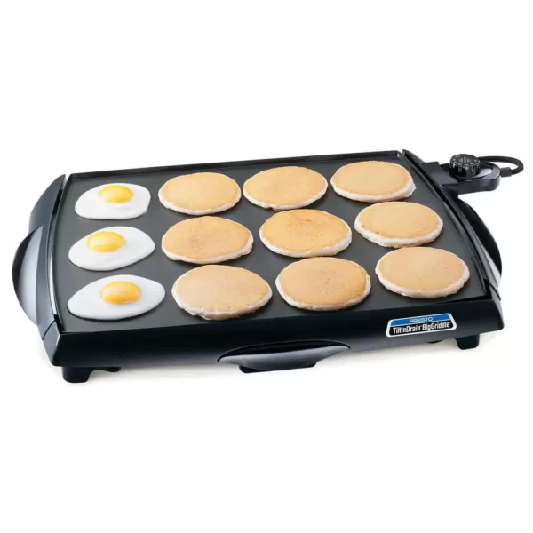 Presto Tilt 'n Drain 285 sq. in. Black Non-Stick Electric Griddle