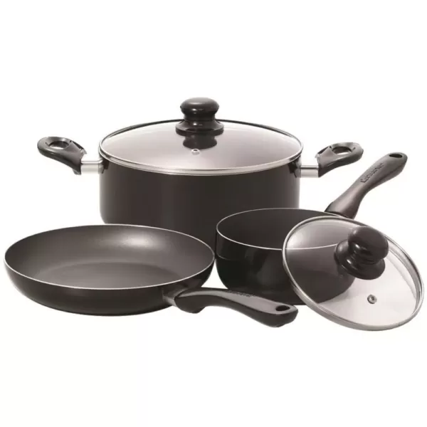 Starfrit Simplicity 5-Piece Aluminum Nonstick Cookware Set in Black