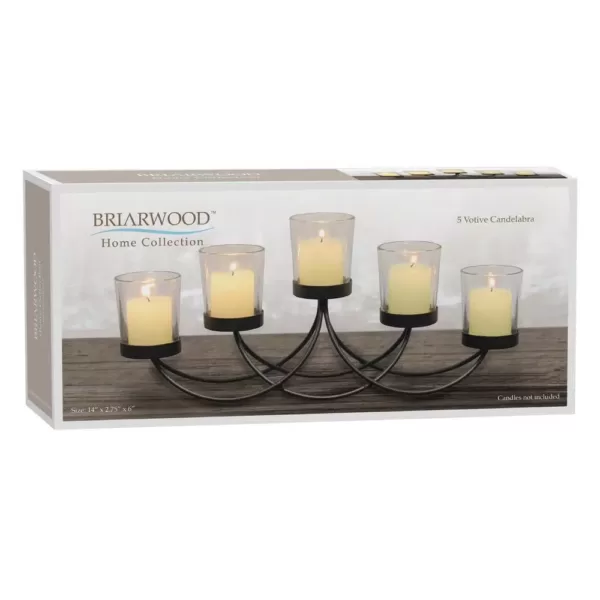 Stonebriar Collection Black Metal 5-Votive Candle Holder Centerpiece