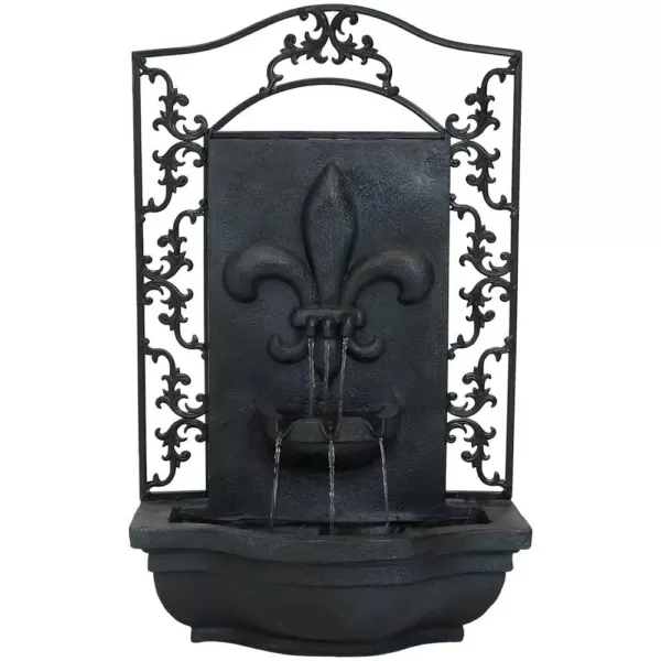 Sunnydaze Decor French Lily Lead Electric Powered Outdoor Wall Fountain