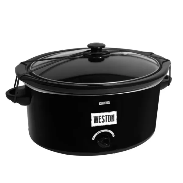 Weston 8 Qt. Black Slow Cooker with Locking Lid and Keep Warm Setting