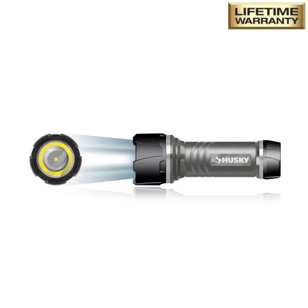 Husky 4AAA 350-Lumen LED Dual Beam Unbreakable Aluminum Flashlight