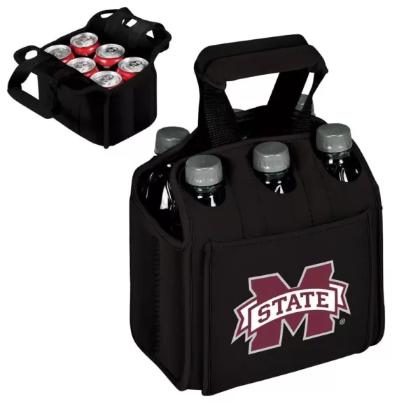 Picnic Time Mississippi State University Bulldogs 6-Bottles Black Beverage Carrier