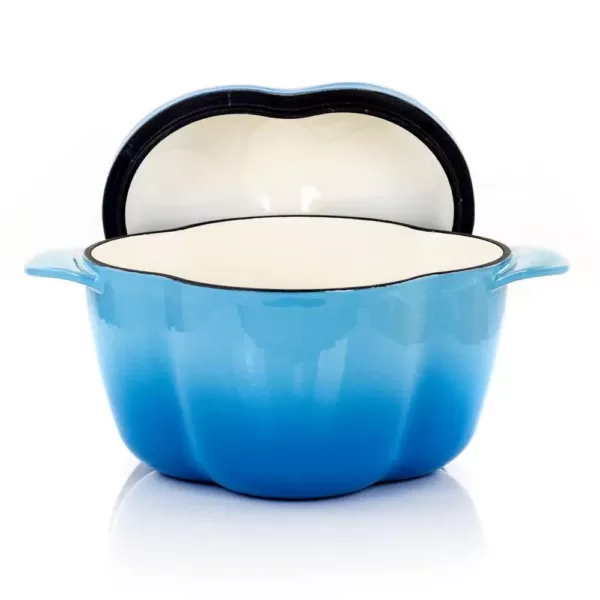 MegaChef MegaChef 3 Qt. Pepper Shaped Enameled Cast Iron Casserole in Blue