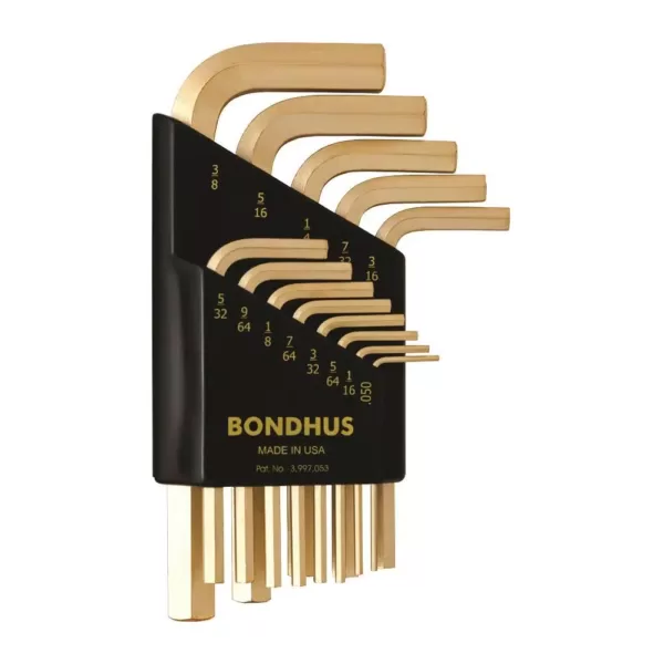 Bondhus Standard Hex End Short Arm L-Wrench Set with GoldGuard Finish (13-Piece)