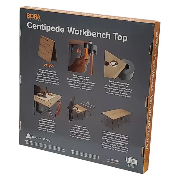 BORA Centipede 24 in. x 48 in. Workbench Top for Sawhorse with 3/4 in. Dog Holes