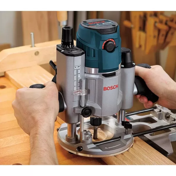 Bosch 15 Amp 3-1/2 in. 2.3 HP Corded Electric Variable Speed Fixed Base Router Kit with Trigger Control