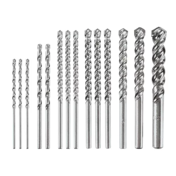 Bosch Fast Spiral Carbide-Tipped Masonry Rotary Drill Bit Set for Drilling in Brick and Block (14-Piece)