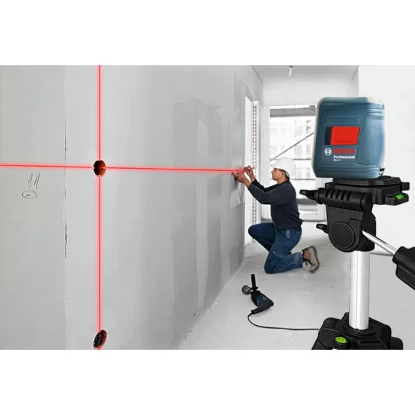 Bosch 30 ft. Self Leveling Cross Line Laser Level with Clamping Mount