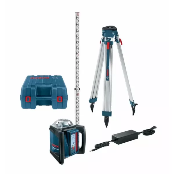 Bosch 1650 ft. Self Leveling Rotary Laser Level Premium Kit with Fully Automatic Dial In Slope and Rechargeable Batteries