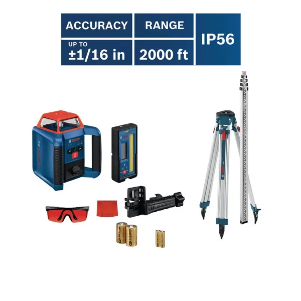 Bosch REVOLVE2000 Self-Leveling Horizontal Rotary Laser Kit