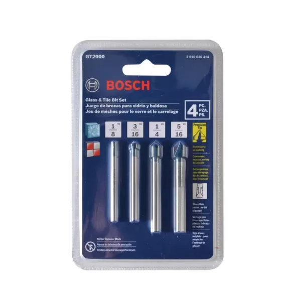 Bosch Glass and Tile Carbide Tipped Drill Bit Set (4-Piece)