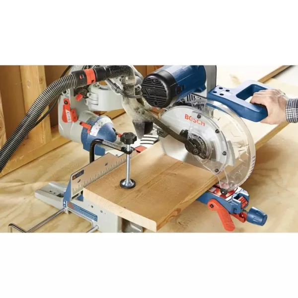 Bosch 15 Amp Corded 10 in Dual-Bevel Sliding Glide Miter Saw with 60-Tooth Carbide Saw Blade and Bonus Folding-Leg Stand