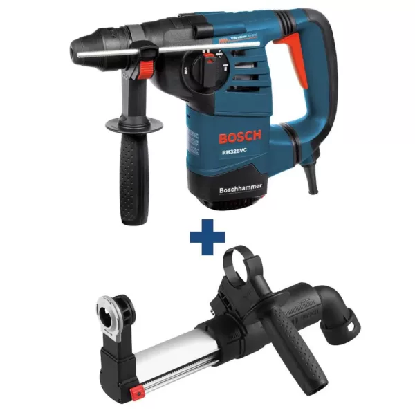 Bosch 8 Amp 1-1/8 in. Corded Variable Speed SDS-Plus Rotary Hammer Drill with Auxiliary Handle and Bonus Dust Attachment