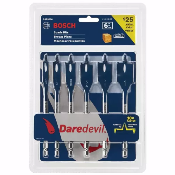 Bosch Daredevil Standard Spade Bit Set (6-Piece)