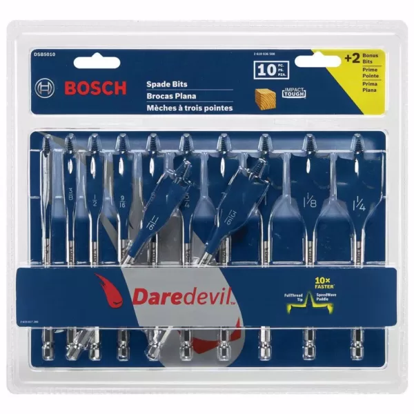 Bosch Daredevil Standard Spade Bit Set (10-Piece)