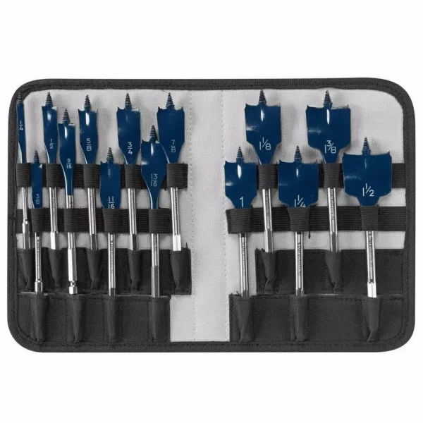 Bosch Daredevil High Carbon Steel Standard Spade Bit Set with Pouch (14-Piece)