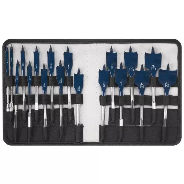 Bosch Daredevil High Speed Steel Spade Bit Set with Pouch (18-Piece)