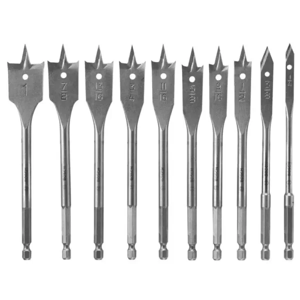 Bosch Chisel Point Spade Drill Bit Set (10-Piece)