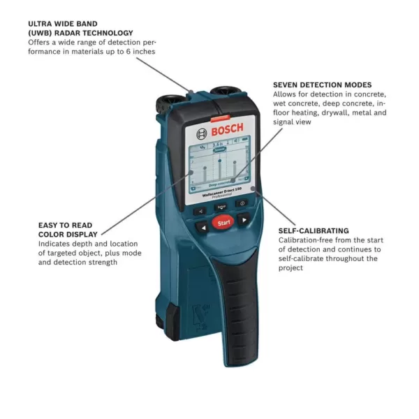 Bosch D-Tech 6 in. Multi-Scanner with 7 Detection Modes for Metal, Wood, Live Wiring and Plastic Pipes