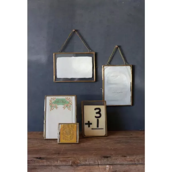 3R Studios Gold Brass Picture Frames (Set of 2)