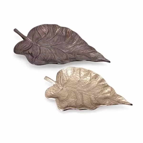 IMAX Mabon Bronze Decorative Leaf Trays (Set of 2)