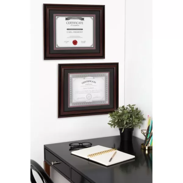 DesignOvation Watson 11x14 matted to 8.5x11 Brown Picture Frame Set of 4