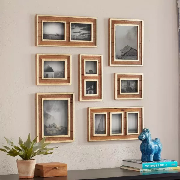 Home Decorators Collection Home Decorators Collection Natural Wood and Gold Gallery Wall Picture Frames (Set of 7)