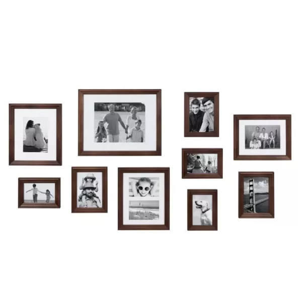 Kate and Laurel Bordeaux Brown Picture Frame (Set of 10)