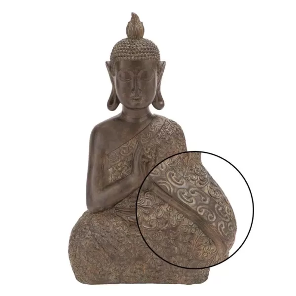 LITTON LANE 17 in. x 9 in. Decorative Buddha Sculpture in Colored Polystone