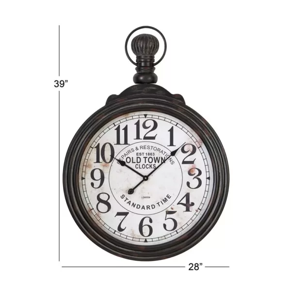 LITTON LANE 39 in. x 28 in. Wood Wall Clock