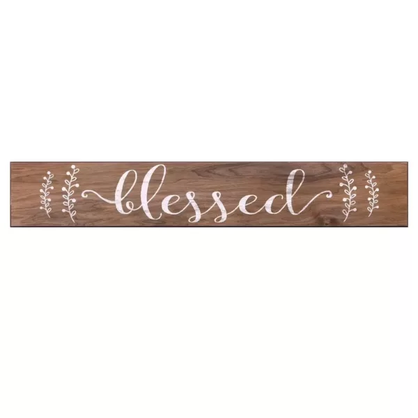 Pinnacle 6 in. x 36 in. Blessed Rustic Wood Wall Art