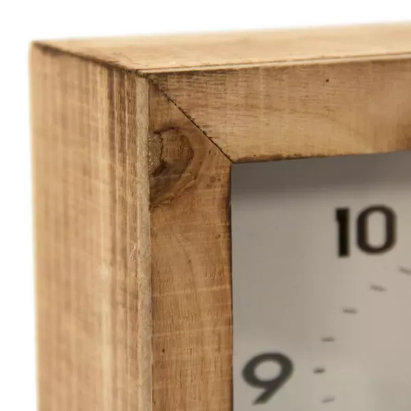 Zentique Wooden Box with Metal Ring Table Clock