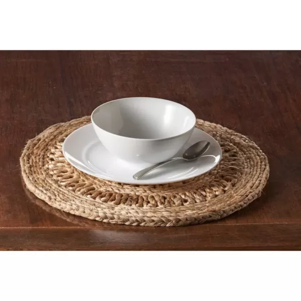 LR Resources 15 in. Natural Jute LR12027-NAT15 Natural Placemat (Set of 2)