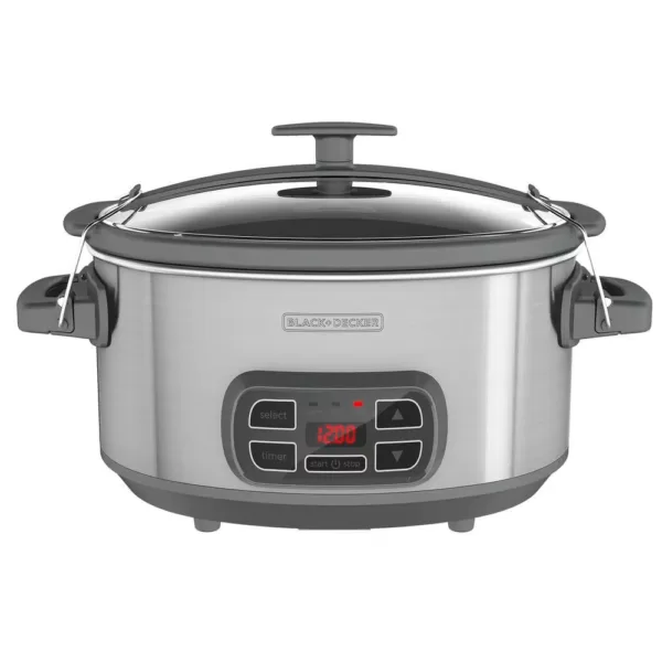 BLACK+DECKER 7 Qt. Brushed Stainless Steel Programmable Slow Cooker