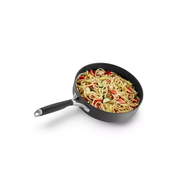 Calphalon Select 3 qt. Hard-Anodized Aluminum Nonstick Saute Pan in Black with Glass Lid