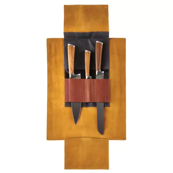 Cangshan H1 Series 4-Piece Leather Roll Knife Set