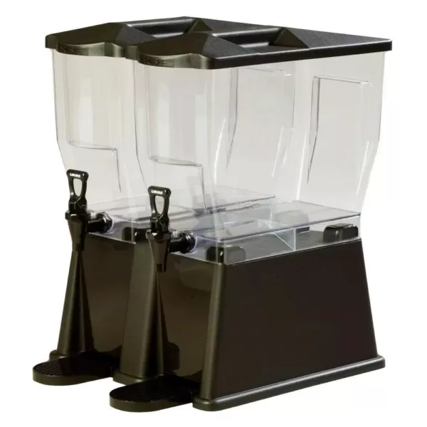 Carlisle 3 gal. Double Reservoir Premium Trim Polycarbonate Beverage Dispenser in Black