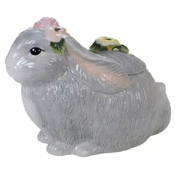 Certified International Sweet Bunny 10.5 in. Multicolored Earthenware 3-D Bunny Cookie Jar