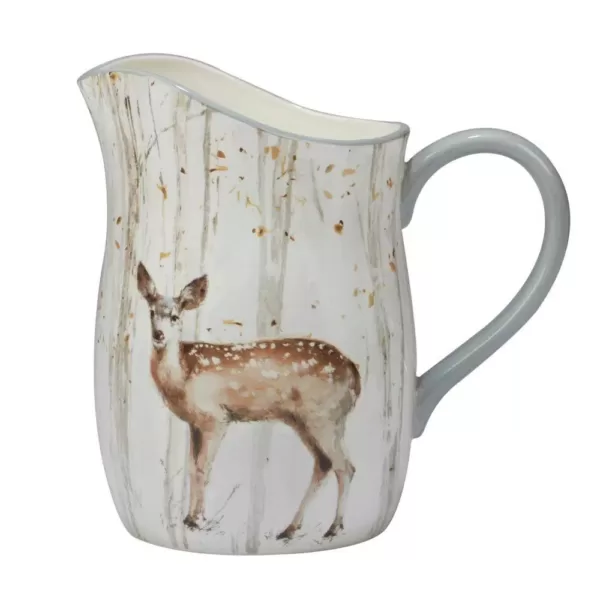 Certified International A Woodland Walk 96 oz. Grey and Sepia Pitcher