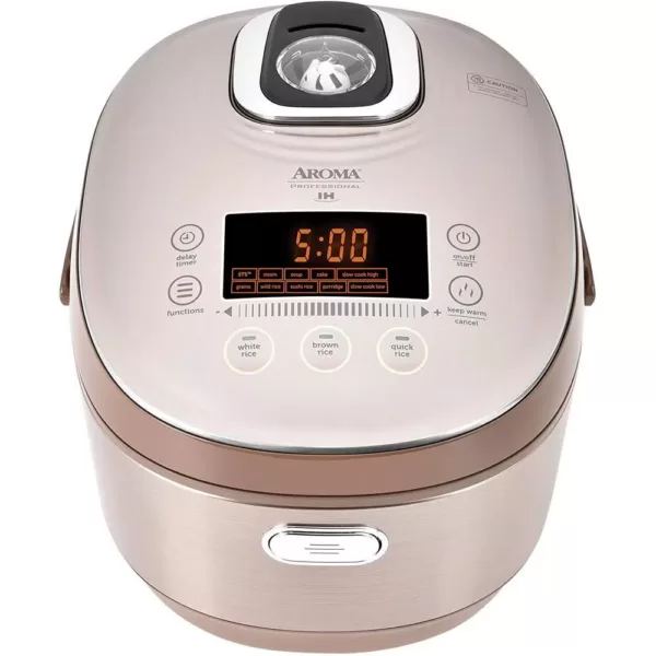 AROMA 5 Qt. Champagne Electric Multi-Cooker with Ceramic Pot