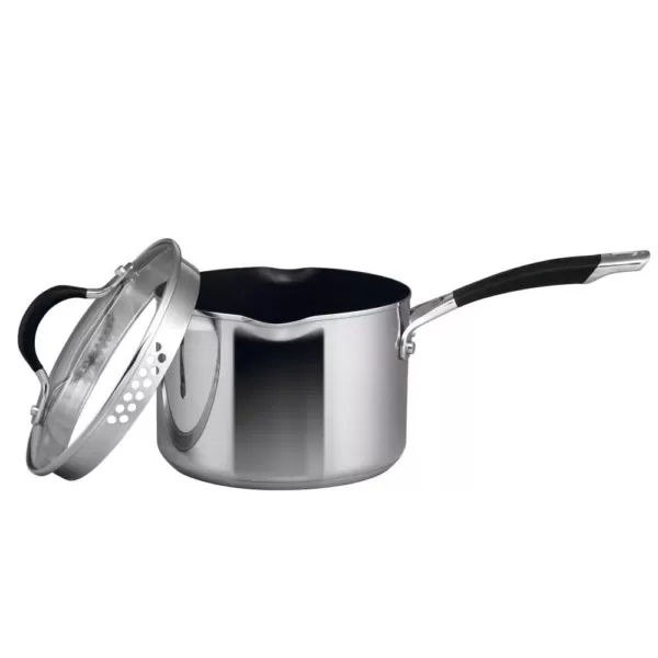 Circulon Momentum 3 qt. Stainless Steel Nonstick Sauce Pan with Glass Lid