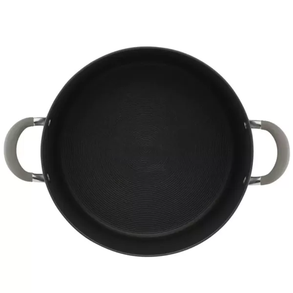 Circulon Elementum 10 qt. Hard-Anodized Aluminum Nonstick Stock Pot in Oyster Gray with Glass Lid