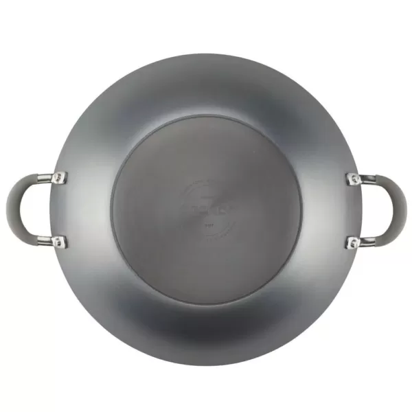 Circulon Elementum Hard-Anodized Nonstick Covered Wok with Side Handles, 14-Inch, Oyster Gray