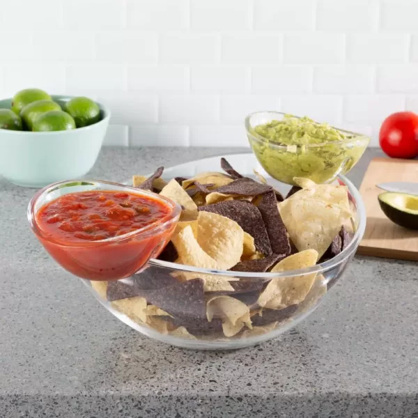 Classic Cuisine 3-Piece Chip and Dip Appetizer Serving Bowl Set