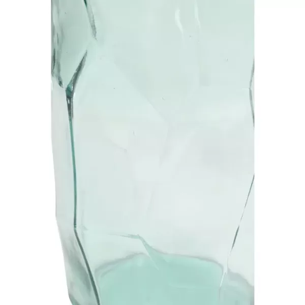 LITTON LANE Extra Large Decorative Soda Lime Glass Flower Vase with Angular, Geometric Body