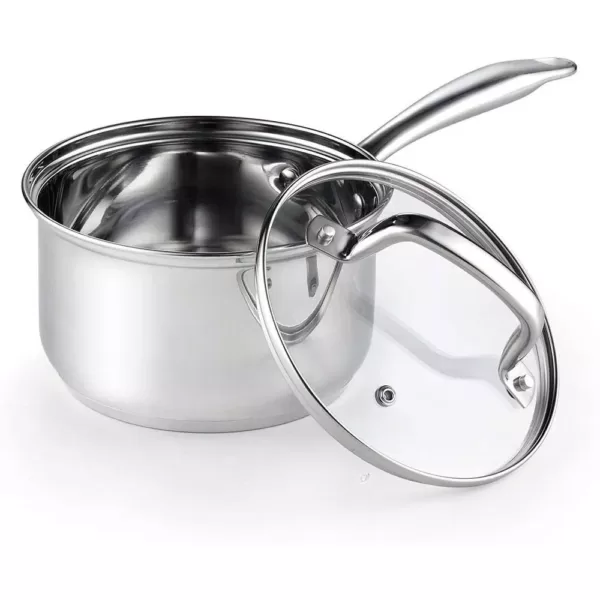 Cook N Home 2 qt. Stainless Steel Sauce Pan with Glass Lid